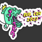 sticker of skull wearing backwards hat with the words bug con 2022 coming out of open jaw