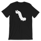 black shirt with white bug emoji
