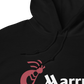 close up on a hoodie showing on the top of Kokopelli and the Marriott logo